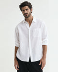 RELEXED LINEN SHIRT - WHITE