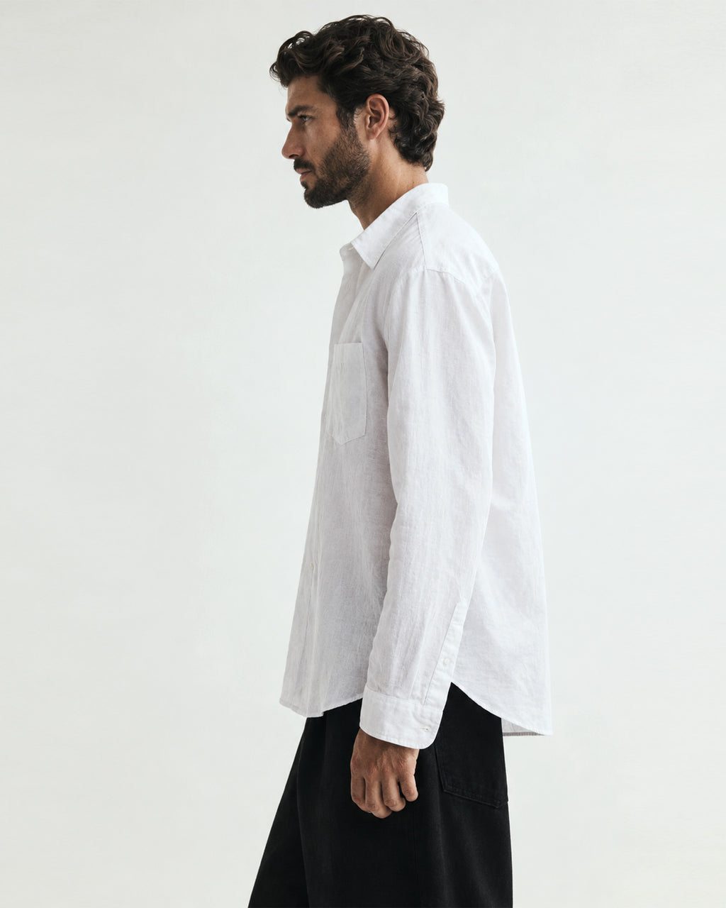 RELEXED LINEN SHIRT - WHITE