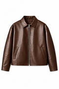 LEATHER JACKET - CHOCOLATE BROWN