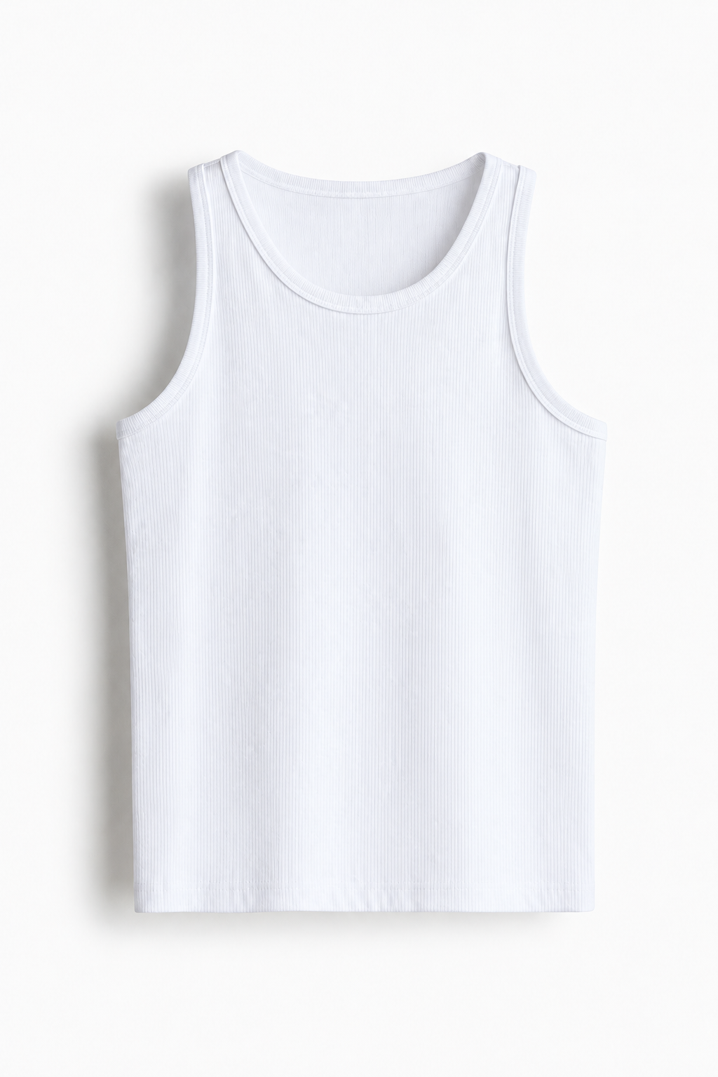 RIBBED VEST TOP - WHITE